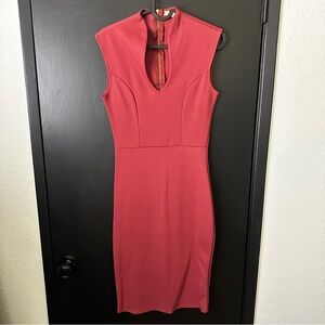 Sleeveless Red Fitted Dress
